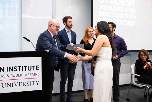 MPA students receiving awards