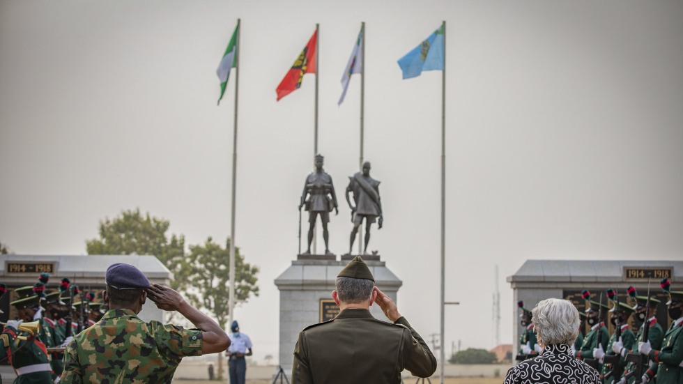 Africa Command saluting