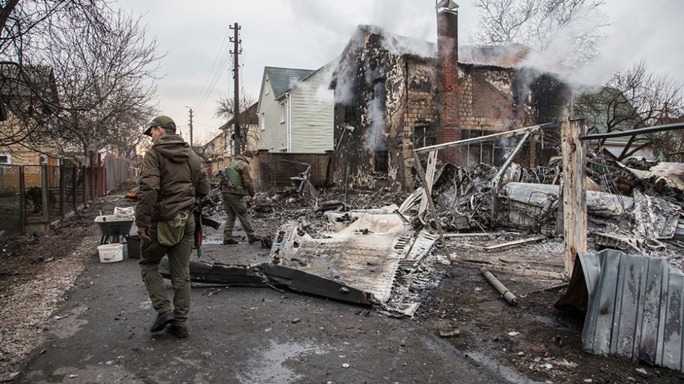 Destroyed home Ukraine bombing