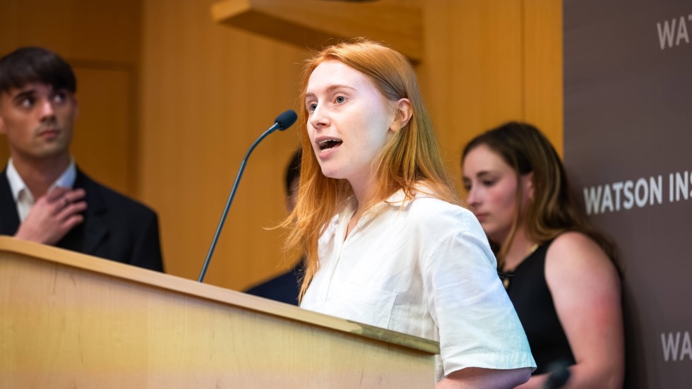 Sophia Campbell presenting for the Costs of War Project PIA group.