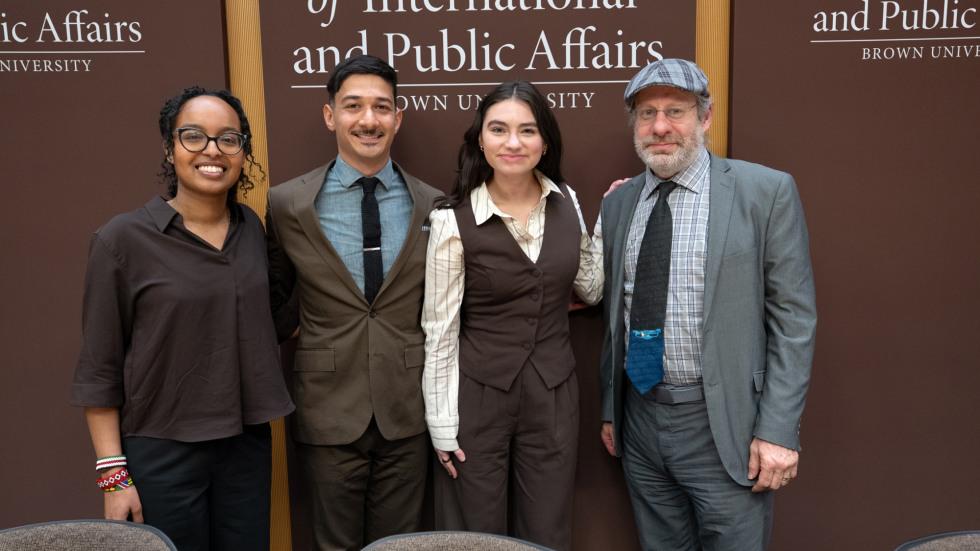 Bilena Dabalen, Qutaiba Deah Enaya Emma Vega, Alan Krinsky standing