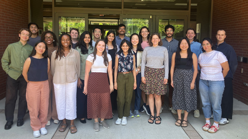 AI Summer School students standing in front of Watson School