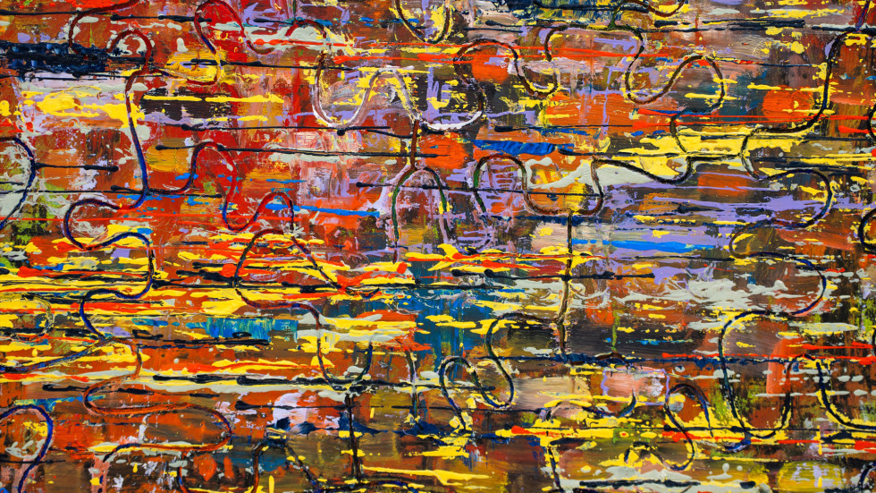 Close up of painting