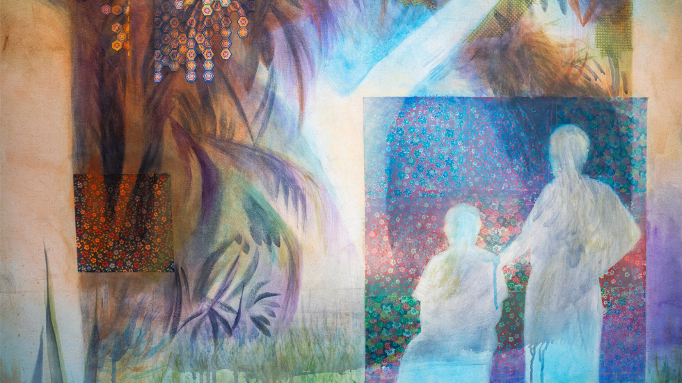 Close up of painting